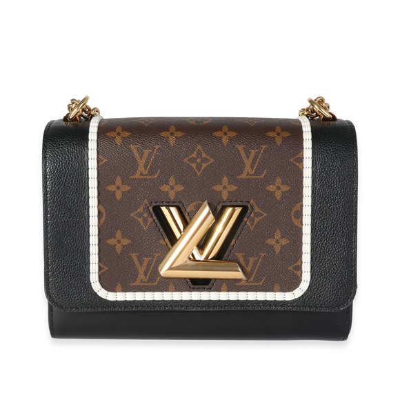 Louis Vuitton Handbags - Louis Vuitton Black Leather & Monogram Canvas Braided Twist MM